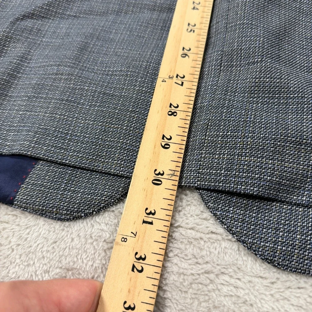 Cremieux Mens 48R Blazer Blue Gray Check Wool Norman-R SPJ Modern Classic Fit